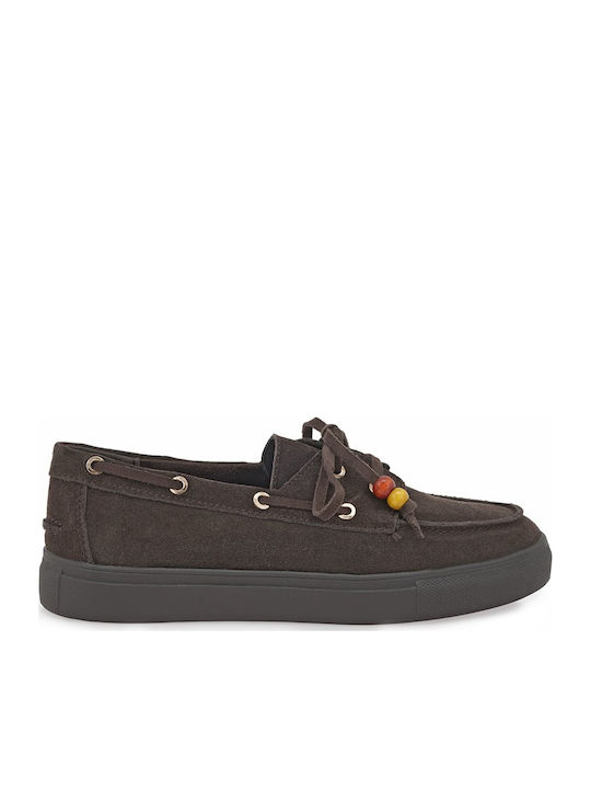 Seven Damen Mokassins aus Leder in Braun Farbe