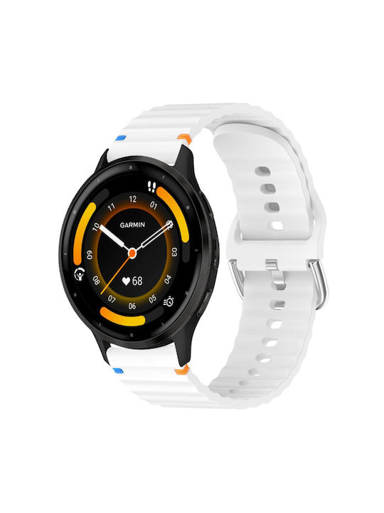 Tragbares Band Garmin Venu 3 Silikon Aufgedruckter Wave Style 22mm Weiß