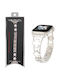 Volte-tel Каишка За Смарт Часовник Дамска Метална Apple Watch 38 40 41 42mm Тип Van Cleef Бял Кръст 12.7см Титаниево Сиво 5205308427329