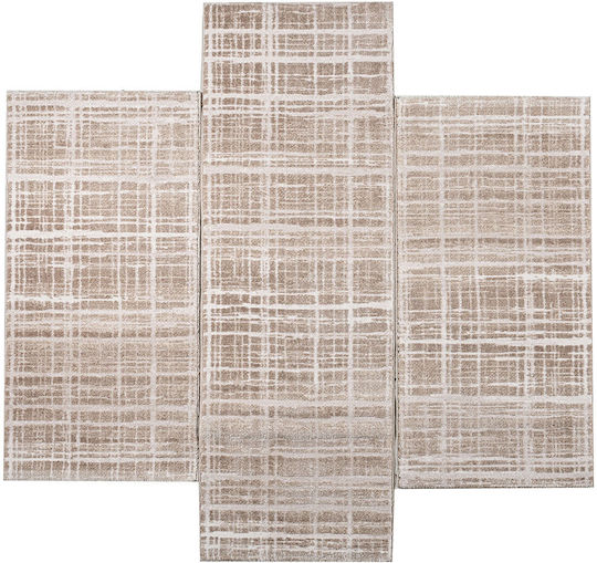 Polcarpet Σετ Μοντέρνα Χαλιά Κρεβατοκάμαρας Beige 3τμχ