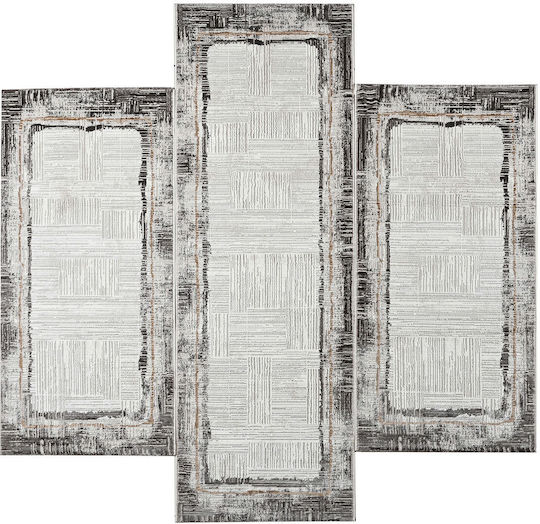 Polcarpet Venice Merry Set De Covoare Moderne Pentru Dormitor Vison/Auriu 3 Bucăți
