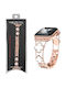 Volte-tel Каишка За Смарт Часовник Дамска Метална Apple Watch 38 40 41 42mm Тип Van Cleef Бял Кръст 12.7см Розово Злато 5205308427305