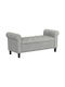 Living Room Stool Bed with Storage Space Upholstered in Fabric Light Grey