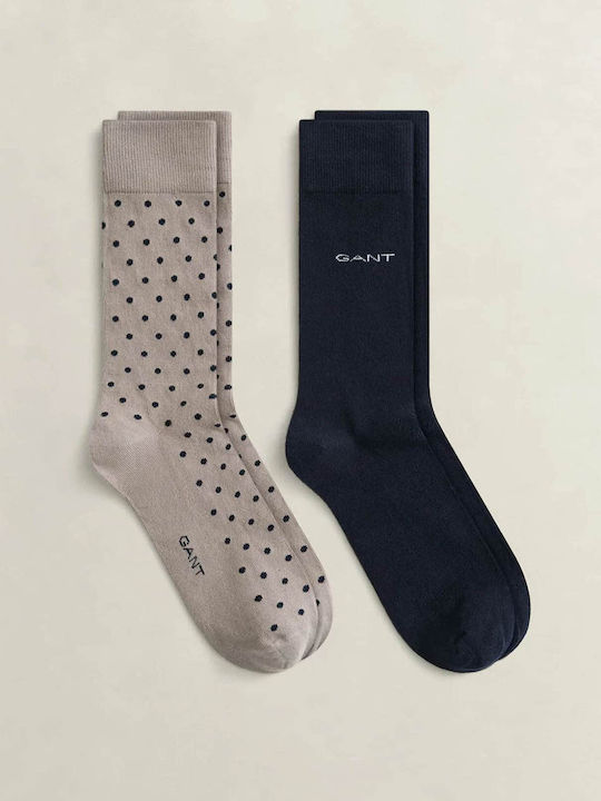 Gant Ανδρικές Κάλτσες με Σχέδια Biege 2Pack