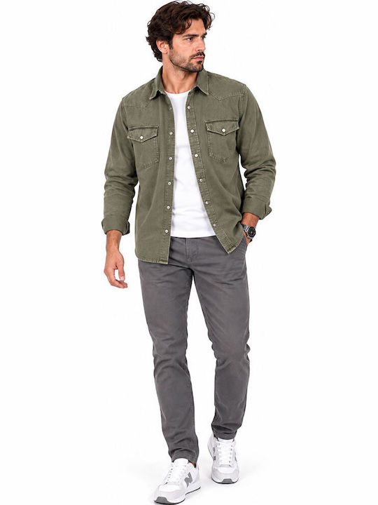 Leox Jeans Τζιν Overshirt Χακί Leox Jeans Τζιν Overshirt Χακί