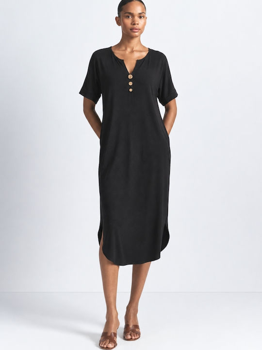 Rochie de vară Midi T-shirt Neagră