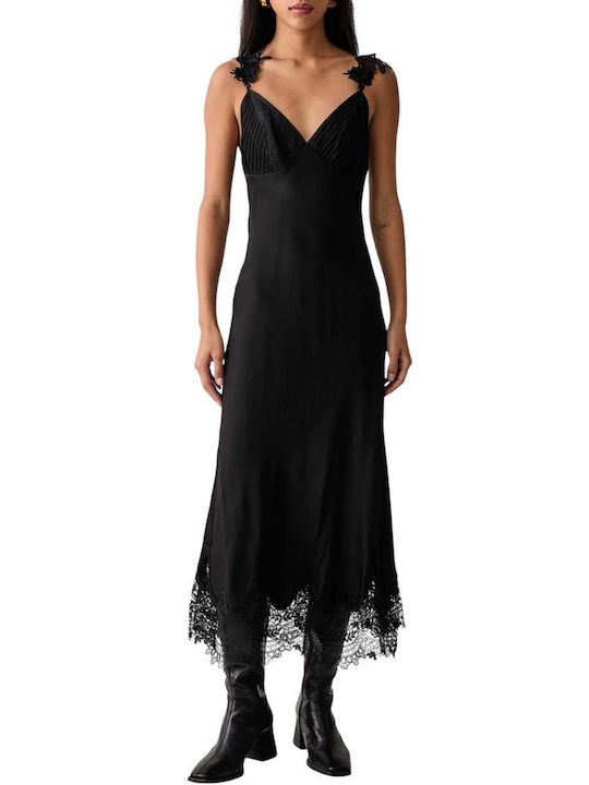 Rochie De Vară Midi De Seară Jupon Neagră