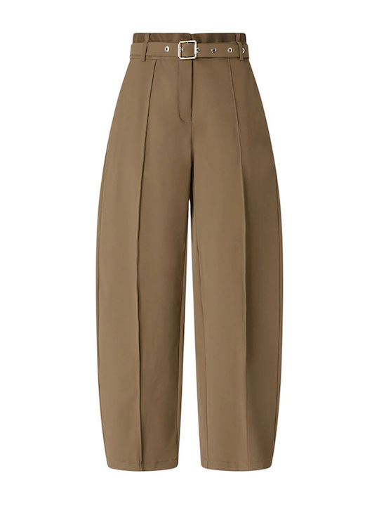 Pinko Pantaloni Dama Din Țesătură Maro
