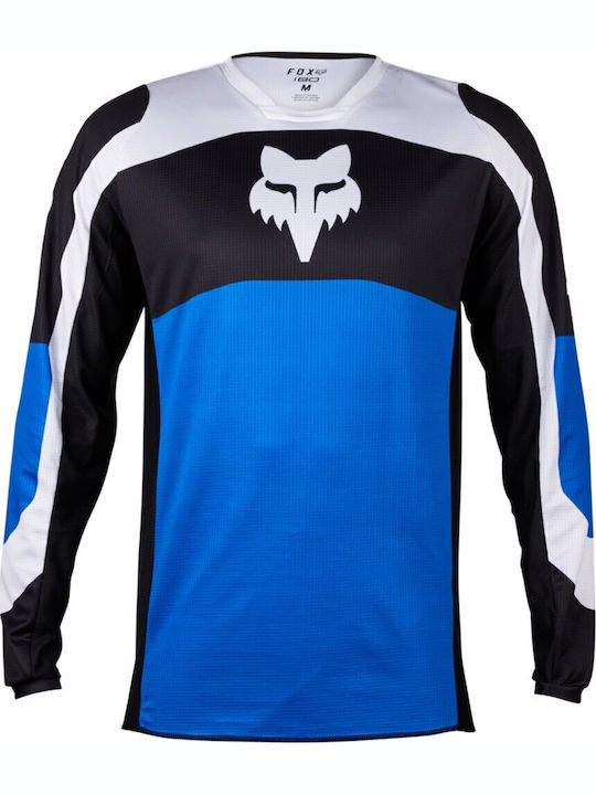 Fox 180 Nitro Tricou Pentru Bărbați Motocross Mânecă Lungă Albastră