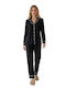 Harmony Hersteller: Harmony Winter Damen Schlafanzug Set Schwarz