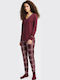 Minerva Minerva Damen Schlafanzug Set Burgundisch