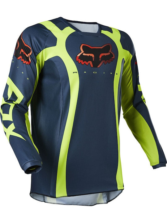 Fox 180 Venz Tricou Pentru Bărbați Motocross Mânecă Lungă Albastră