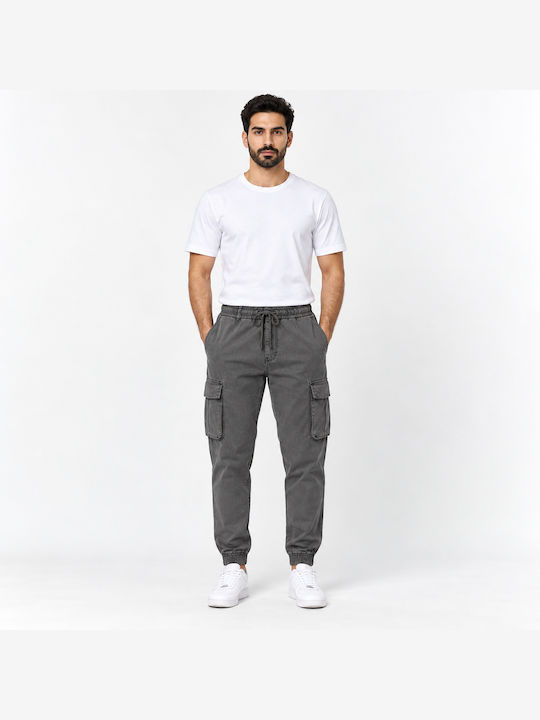 Herrenhosen Cargo Elastisch Slim Fit Grau