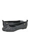 Leder Damen Ballerinas Schwarze