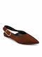 Wildleder Damen Ballerinas Mit Riemen Braune