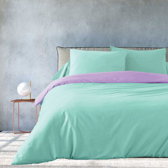 To megalo pazari Set Duvet Cover 160x240cm Single With Pillowcase Veraman-Lilac