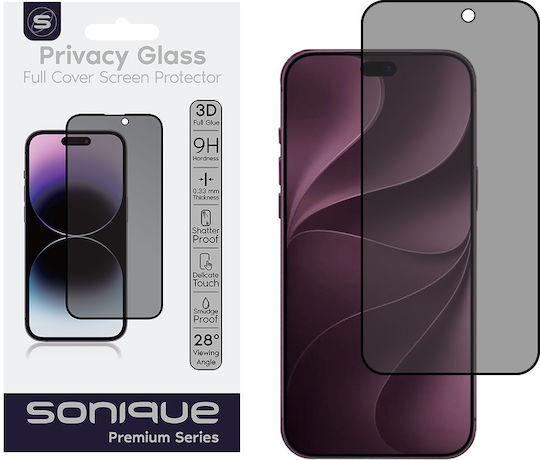 Privacy Glass Sonique Premium Series HD Full Cover 9H Apple iPhone 18 Pro Max Negru