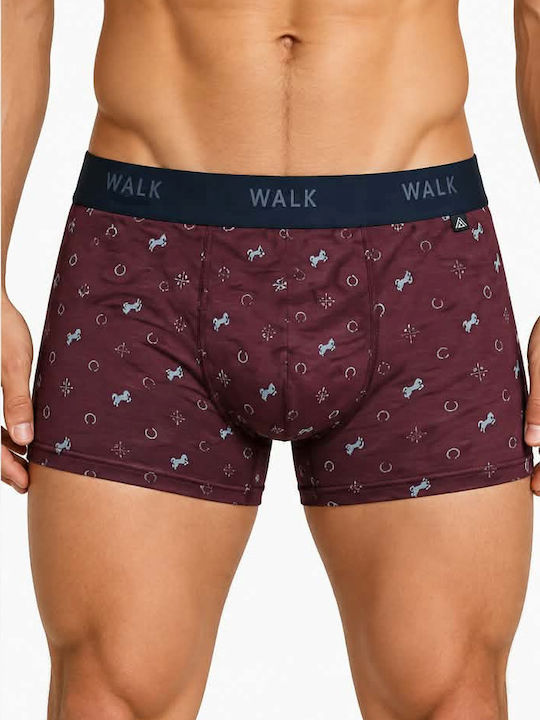 Herren Boxershorts Burgundisch mit Mustern