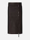 Pencil Midi Skirt Brown