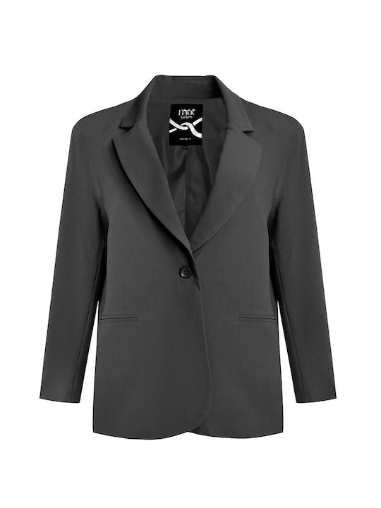Mat Fashion Women's Grey Blazer 0039.4508.NETTO-Charcoal