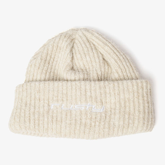 Beanie Damen Mütze Strick in Ecru Farbe