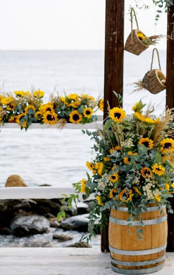 Artificial Sunflower Barrel 1.60m Garland 1m