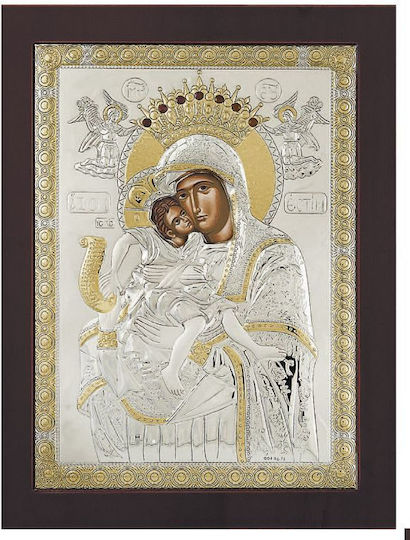 Icoană Argintie 10x14 Maica Domnului Axion Estin Prince Silvero Ma/e1101dx