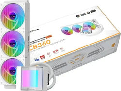 Darkflash Υδρόψυξη AIO CPU με 3 Ανεμιστήρες 120mm και ARGB Φωτισμό Λευκή