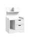 Wooden White Bedside Table 40x30x60cm