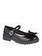 Kids Ballerinas With Hoop & Loop Closure Patent Leather Black