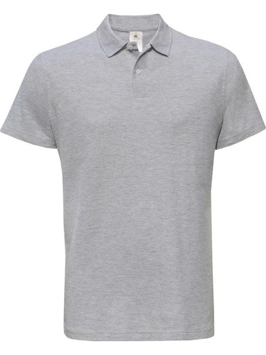 B&C Мъжка рекламна поло тениска Heather Grey