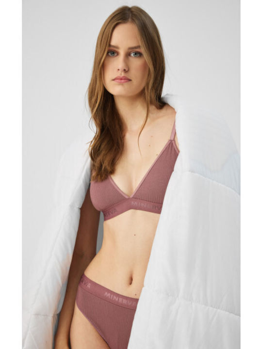 Minerva Cozy Ripp Tencel Modal Bralette-90-8135b-Rosa Tan