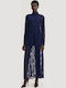 Summer Maxi Shirt Dress Blue