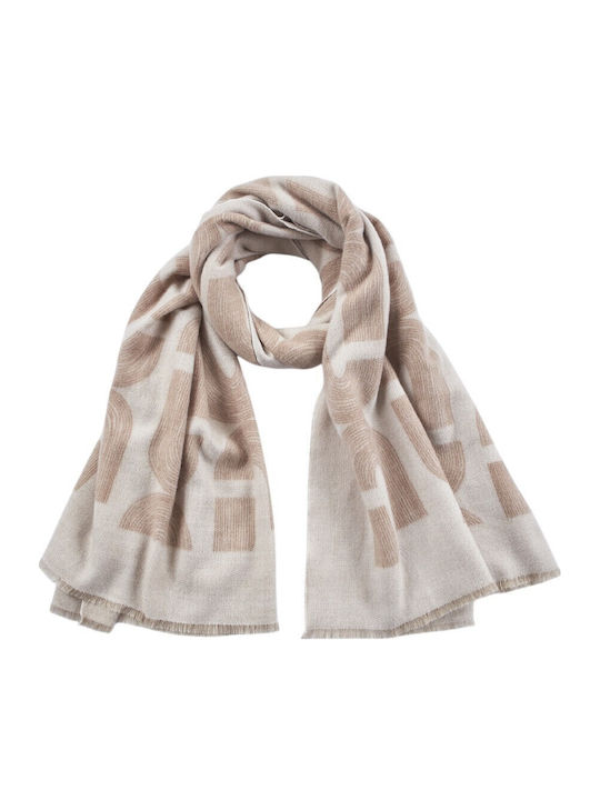 Verde Damen Wollschal Creme