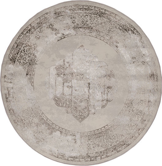 Viokarpet 6341f Сив Визон Кръгъл 160x160 Килими за дневна