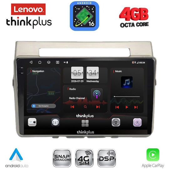 Lenovo Car Audio System for Toyota Corolla Verso 2004-2009 Bluetooth USB WiFi GPS Apple CarPlay Android Auto with 9" Touch Screen