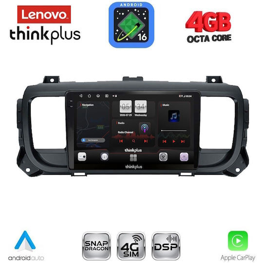 Lenovo Car Audio System for Toyota Proace 2016-2026 Bluetooth USB WiFi GPS Apple CarPlay Android Auto with 9" Touch Screen