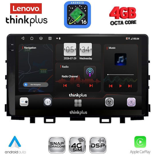Lenovo Car Audio System for Kia Rio / Stonic 2018 (Bluetooth/USB/WiFi/GPS/Apple CarPlay/Android Auto) with 9" Touch Screen