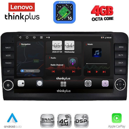 Lenovo Car Audio System for Mercedes-Benz ML / GL Class 2005-2011 (Bluetooth/USB/WiFi/GPS/Apple CarPlay/Android Auto) with 9" Touch Screen
