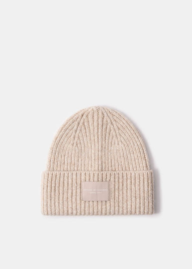 Beanie Unisex Knitted Beanie in Beige Colour