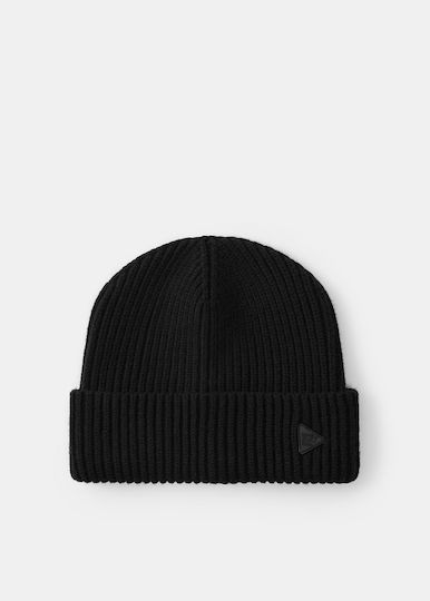 Beanie Unisex Σκούφος Πλεκτός σε Μαύρο χρώμα
