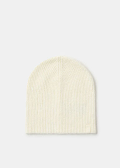 Beanie Unisex Σκούφος Πλεκτός σε Λευκό χρώμα