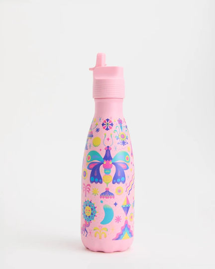 Chilly's Rostfreier Stahl Kinder Trinkflasche Thermos mit Stroh Original Kids Mystic Garden 350ml