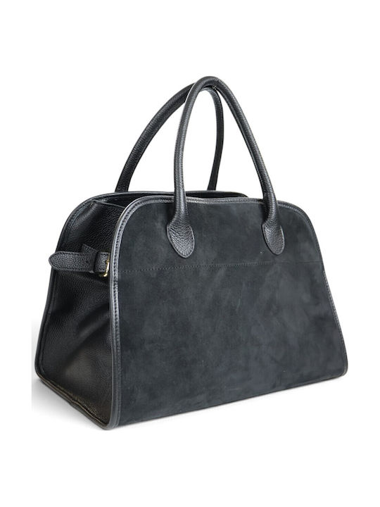 Leather Women's Tote Bag Suede Black