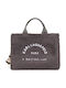 Square Tote-Handtasche aus Fell für Damen Ash Grey