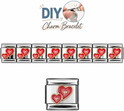 Steel Diy Bracelet Elements Double Heart Steel Diy Bracelet Elements Double Heart