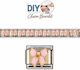 Edelstahl-Elemente Diy Armband Rosa Schleife