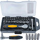 Powermat Ключ с тресчотка и вложки 1\4" 38 бр