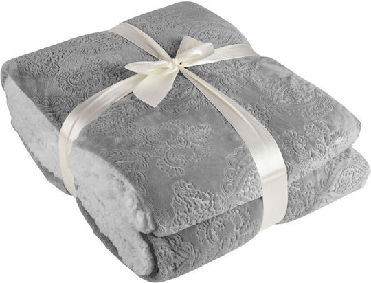 Dilios Majestic Κουβέρτα Sherpa Διπλή 200x220εκ. Γκρι