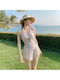 Costum De Baie Întreg Floral Crem